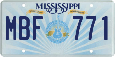 MS license plate MBF771