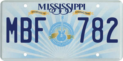 MS license plate MBF782