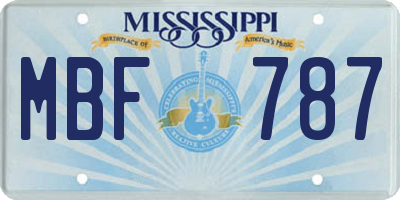 MS license plate MBF787