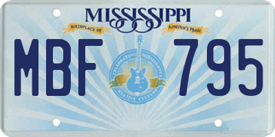 MS license plate MBF795