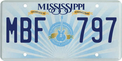 MS license plate MBF797