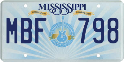 MS license plate MBF798