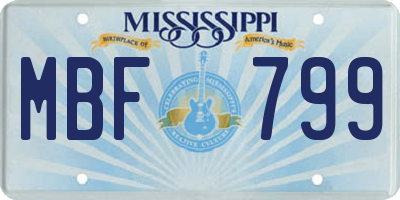 MS license plate MBF799