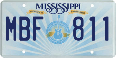 MS license plate MBF811