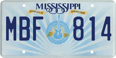 MS license plate MBF814