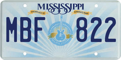MS license plate MBF822