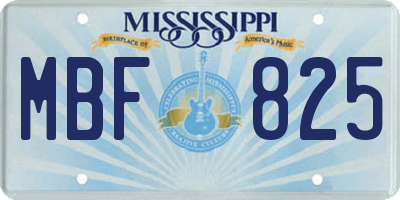 MS license plate MBF825