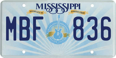 MS license plate MBF836