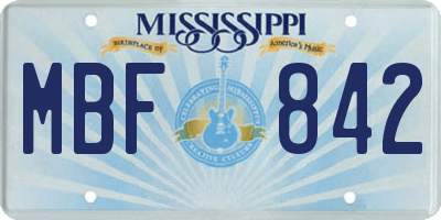 MS license plate MBF842