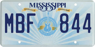 MS license plate MBF844