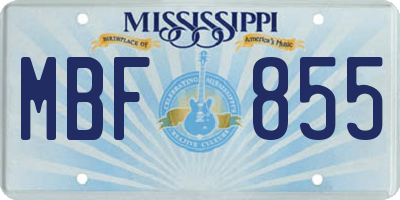 MS license plate MBF855