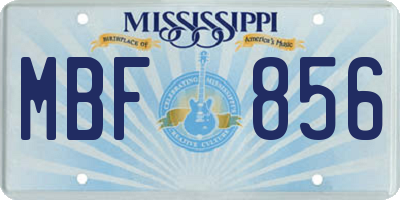 MS license plate MBF856