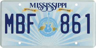 MS license plate MBF861