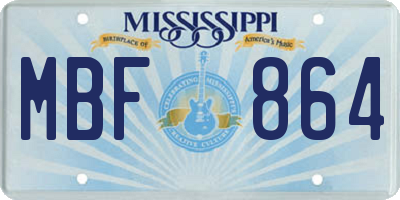 MS license plate MBF864