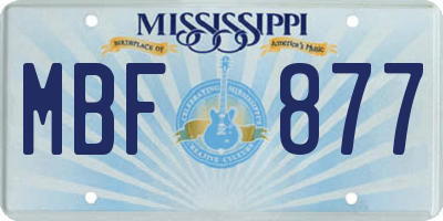 MS license plate MBF877