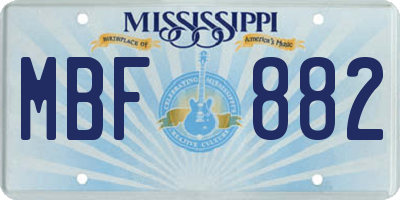 MS license plate MBF882