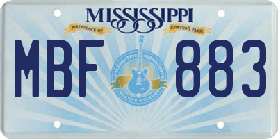 MS license plate MBF883