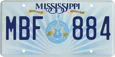 MS license plate MBF884