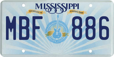 MS license plate MBF886