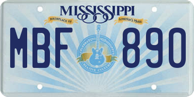 MS license plate MBF890