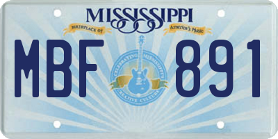 MS license plate MBF891