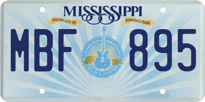MS license plate MBF895