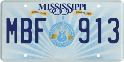 MS license plate MBF913
