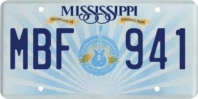 MS license plate MBF941