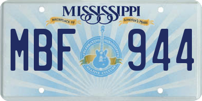 MS license plate MBF944