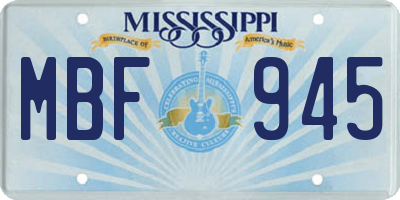 MS license plate MBF945