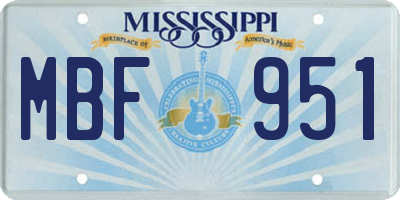 MS license plate MBF951
