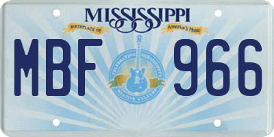MS license plate MBF966