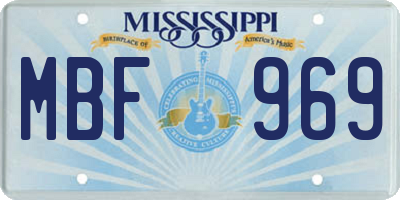 MS license plate MBF969