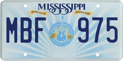 MS license plate MBF975