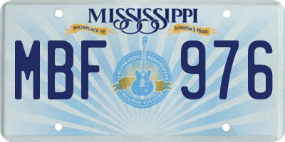 MS license plate MBF976