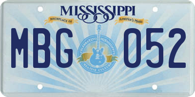 MS license plate MBG052