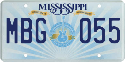MS license plate MBG055