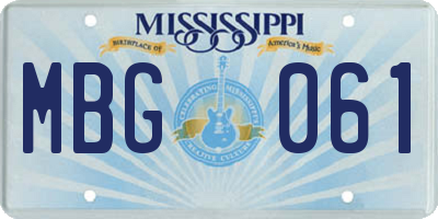 MS license plate MBG061