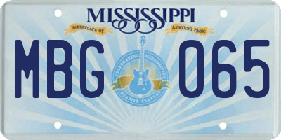 MS license plate MBG065