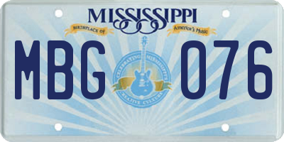 MS license plate MBG076