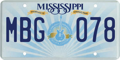 MS license plate MBG078
