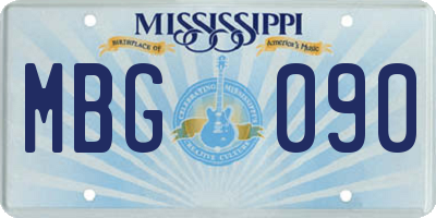 MS license plate MBG090