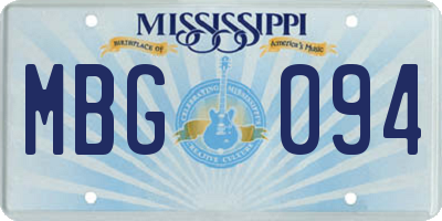 MS license plate MBG094