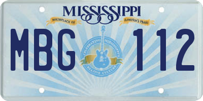 MS license plate MBG112