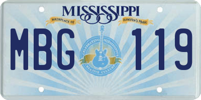MS license plate MBG119
