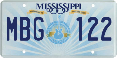 MS license plate MBG122
