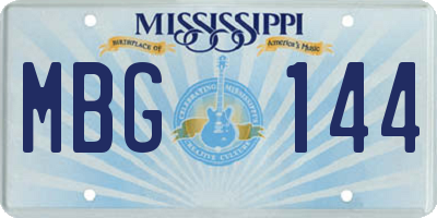 MS license plate MBG144