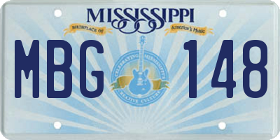 MS license plate MBG148