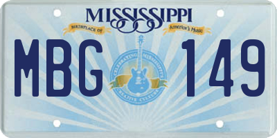 MS license plate MBG149