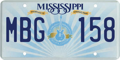 MS license plate MBG158